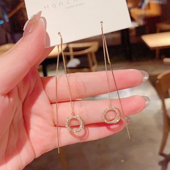 Jewelry - New 18k gold plated long earrings